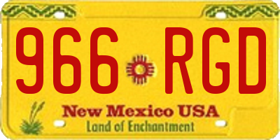 NM license plate 966RGD