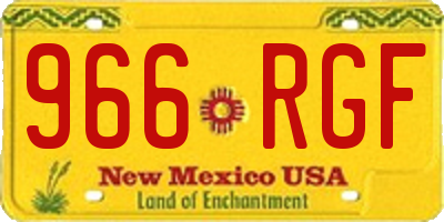 NM license plate 966RGF