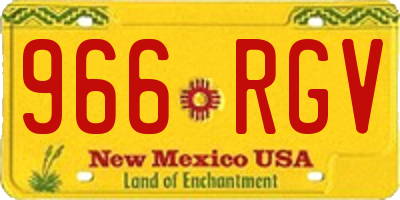 NM license plate 966RGV