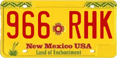 NM license plate 966RHK