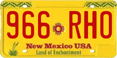 NM license plate 966RHO