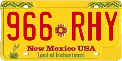 NM license plate 966RHY