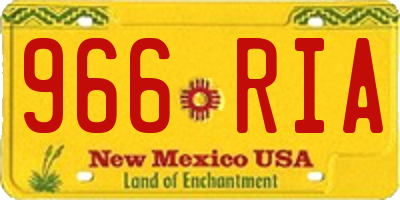 NM license plate 966RIA