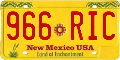NM license plate 966RIC