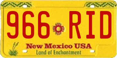 NM license plate 966RID