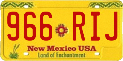 NM license plate 966RIJ