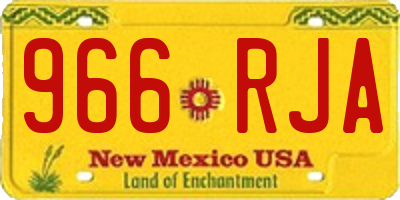 NM license plate 966RJA