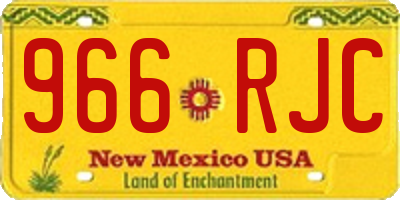 NM license plate 966RJC