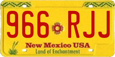 NM license plate 966RJJ