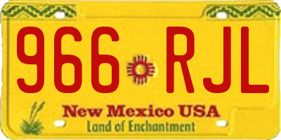 NM license plate 966RJL