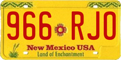 NM license plate 966RJO