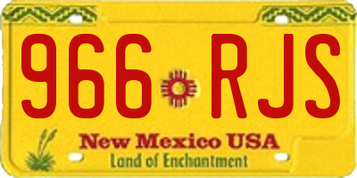 NM license plate 966RJS