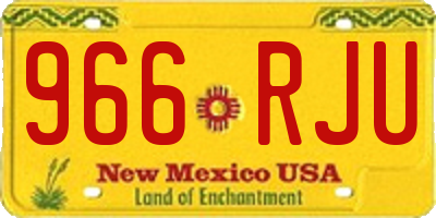 NM license plate 966RJU