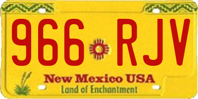 NM license plate 966RJV