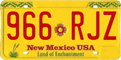NM license plate 966RJZ