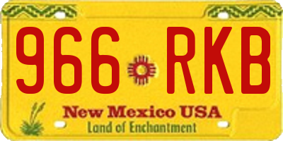 NM license plate 966RKB