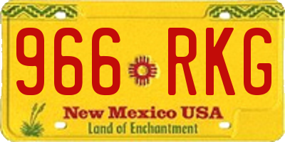 NM license plate 966RKG