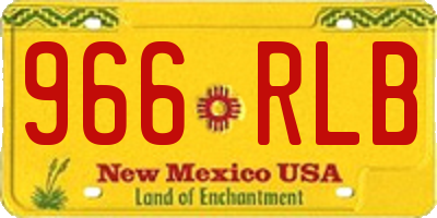 NM license plate 966RLB