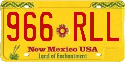 NM license plate 966RLL