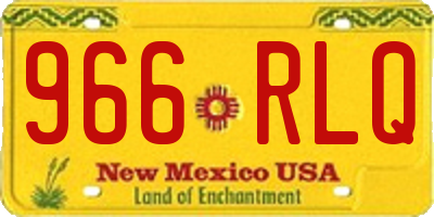 NM license plate 966RLQ