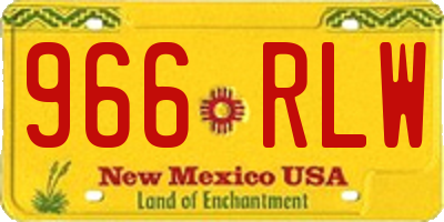 NM license plate 966RLW
