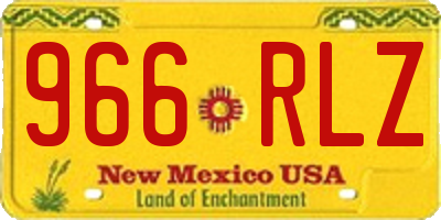 NM license plate 966RLZ
