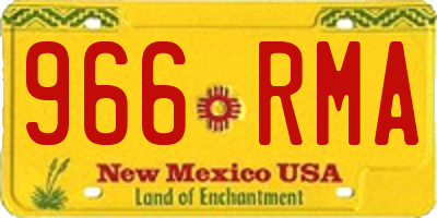 NM license plate 966RMA