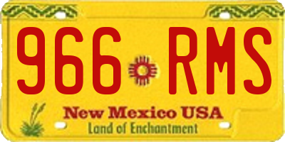 NM license plate 966RMS