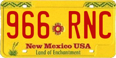 NM license plate 966RNC