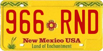 NM license plate 966RND