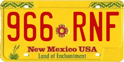 NM license plate 966RNF