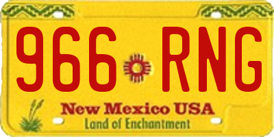 NM license plate 966RNG