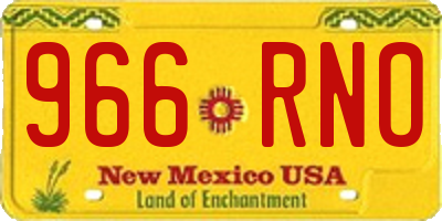 NM license plate 966RNO