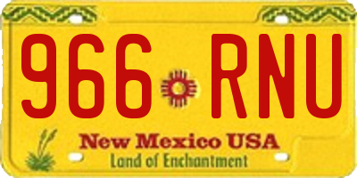 NM license plate 966RNU