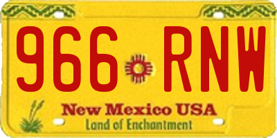 NM license plate 966RNW