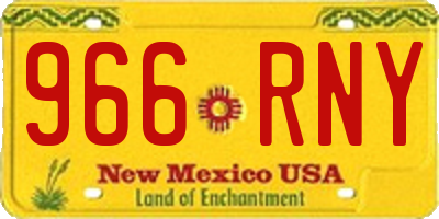 NM license plate 966RNY