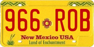 NM license plate 966ROB