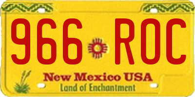 NM license plate 966ROC