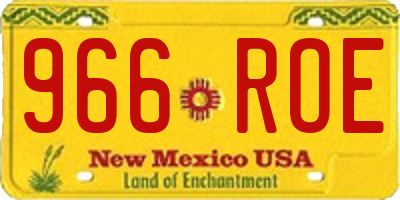 NM license plate 966ROE