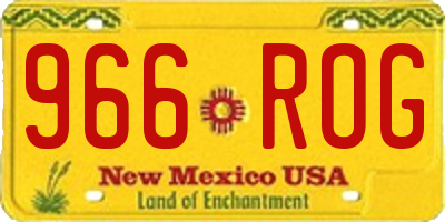 NM license plate 966ROG