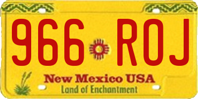 NM license plate 966ROJ