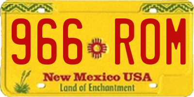 NM license plate 966ROM
