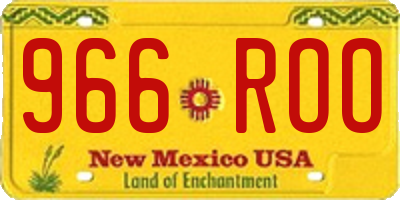 NM license plate 966ROO