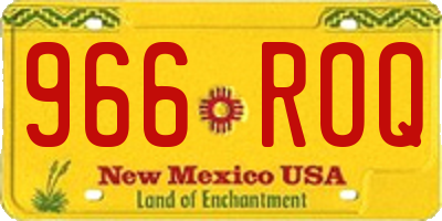 NM license plate 966ROQ