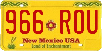NM license plate 966ROU