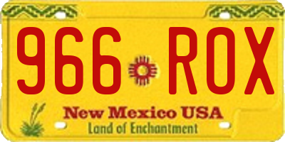 NM license plate 966ROX