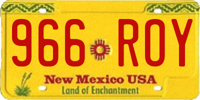 NM license plate 966ROY