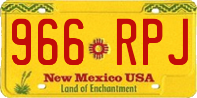 NM license plate 966RPJ