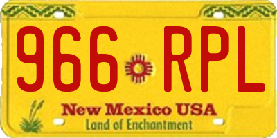 NM license plate 966RPL