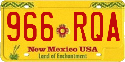 NM license plate 966RQA